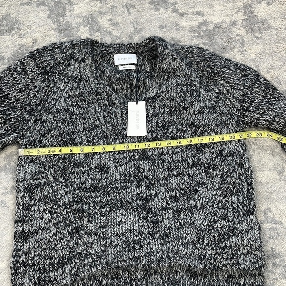 NWT Eleven Six Tess Alpaca Sweater Chunky Knit Salt Pepper Black White Sz M L - Picture 9 of 14